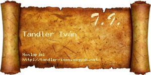 Tandler Iván névjegykártya